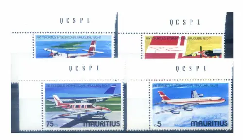 Mauritius. Erstflug der Flaggenkompanie 1977.