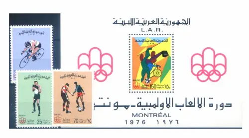 Libyen. Sport. Olympische Spiele Montreal 1976. Serie + Zettel.