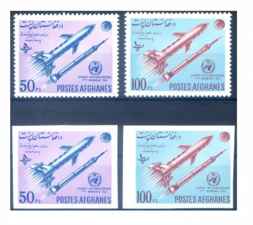Afghanistan. Weltwettertag 1962. Serie gezahnt + ungezähnt.