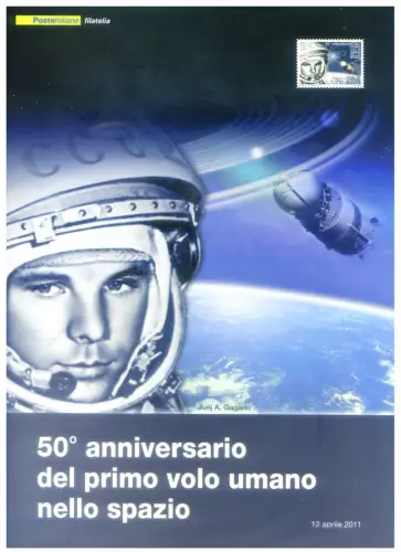 Italienische Republik. Erster menschlicher Weltraumflug 2011. Ordner.