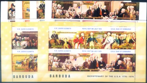 Barbuda. Königsfamilie 1976. Serie + 2 Zettel.