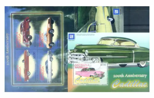 Antigua und Barbuda. Automobile GM Cadillac 2003. Serie + Zettel.