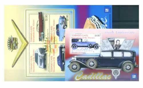 Trinidad und Tobago. Kleine Inseln. Automobile GM Cadillac 2003. Serie + Zettel.
