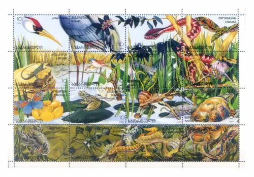 Georgien. Fauna der Feuchtgebiete 1996. Blatt.