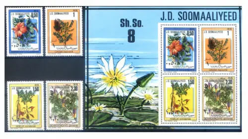 Somalia. Flora. Pflanzen und Blumen 1978. Serie + Zettel.