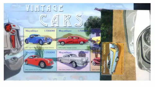 Mosambik. Oldtimer 2002. Serie + 2 Zettel.