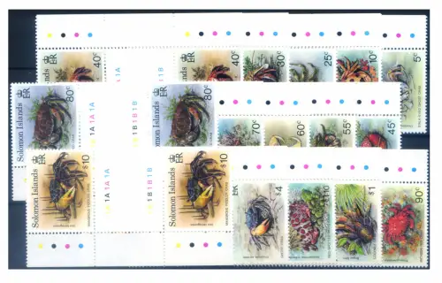 Isole Salomon. Definitiv. Krabben 1993. Paare mit Zwischenräumen.