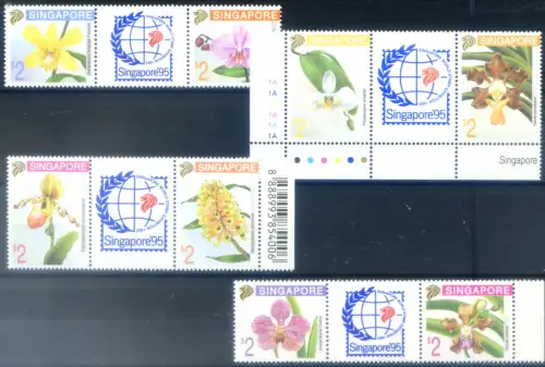 Singapur. Expo Singapore '95 1991-1995. 4 Emissionen.