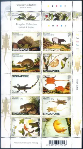 Singapur. Flora und Fauna 2002. 8 Miniblätter (gezahnt + ungezähnt).