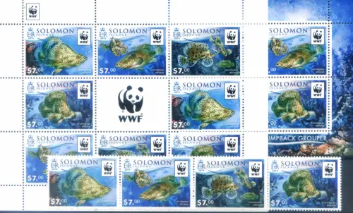 Isole Salomon. Fauna. Fische. WWF 2015. Serie + Zettel + Kleinbogen.