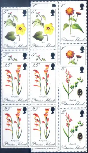 Pitcairn. Flora. Blumen 1970. 4er Blöcke.