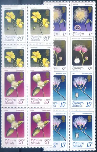 Pitcairn. Flora. Blumen 1973. 4er Blöcke.