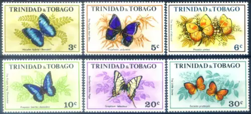 Trinidad und Tobago. Fauna. Farfalle 1972.