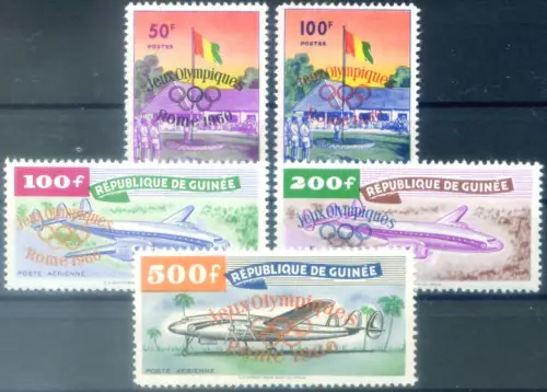 Guinea. Sport. Olympische Spiele Rom 1960. überdruckt.