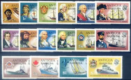 Barbuda. Navigatoren und Schiffe 1973. überdruckt.