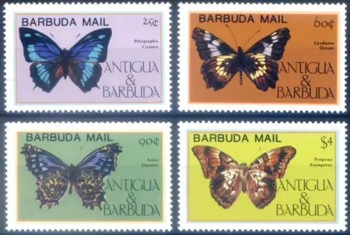 Barbuda. Fauna. Farfalle 1985. überdruckt.