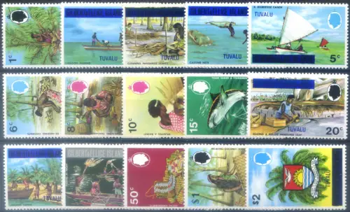 Tuvalu. Definitiv. Malerei 1976. überdruckt.