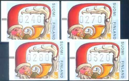 Finnland. Automatisch. Weihnachten 1999. 4 Werte.