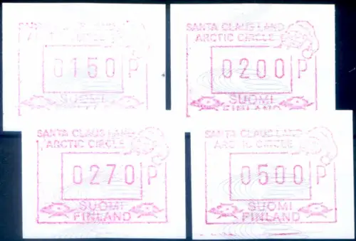 Finnland. Automatisch. Weihnachten 1990. 4 Werte.