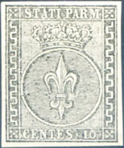 Parma. Giglio 10 c. 1852. Linguellato.