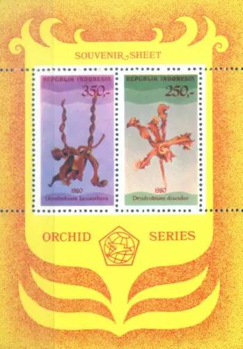 Indonesien. Flora. Orchidee 1980. Blatt.