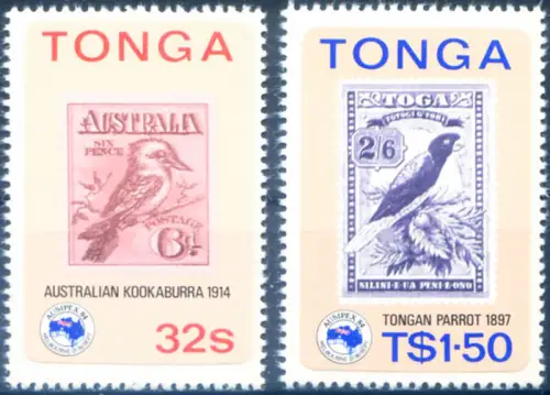 Briefmarke auf Briefmarke 1984.