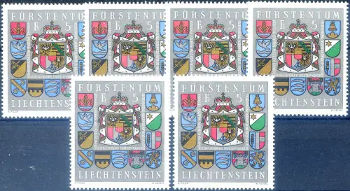 Wappen 1973. 6 Exemplare.