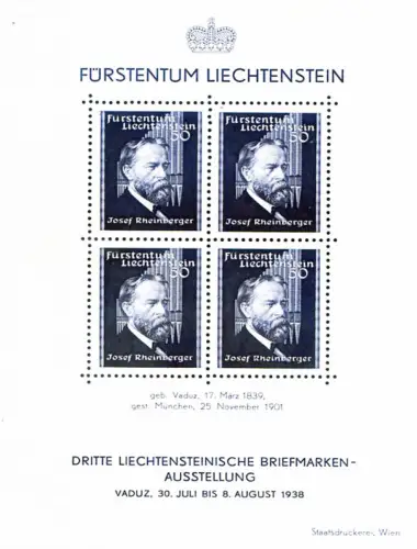 Josef Rheinberger 1938. Bescheidene Qualität.