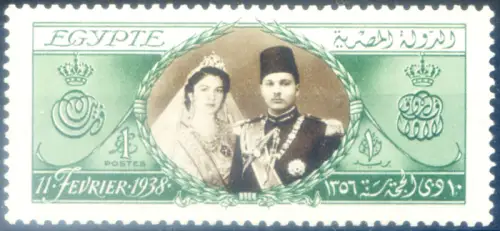Ägypten. Hochzeit von König Faruk 1938. Vollgummi.