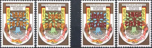 Guinea. Flüchtlingsjahr 1961. Aufdruck rot + orange.
