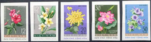 Vietnam. Nord. Flora. Blumen 1962. Serie ungezähnt.