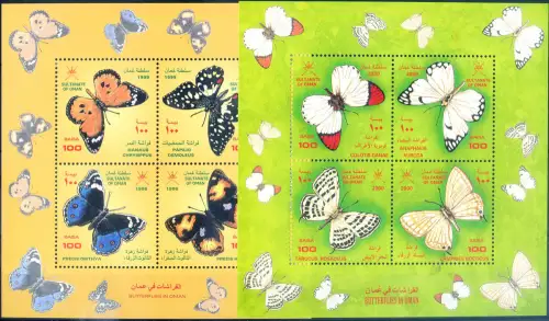 Oman. Fauna. Schmetterlinge 1999-2000. 2 Zettel.