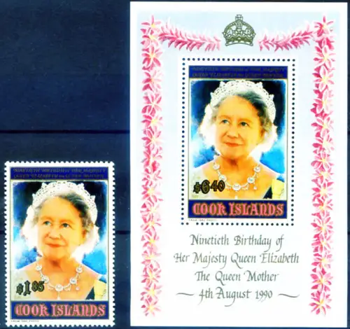 kochen. Königsfamilie 1990. Briefmarke + Zettel.