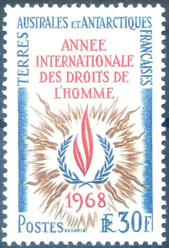 T.A.A.F. Internationales Jahr der Menschenrechte 1968.