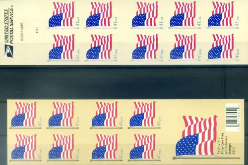 Flagge 2007. 2 Miniblätter Typ Heft (mit 10 und 20 Marken).