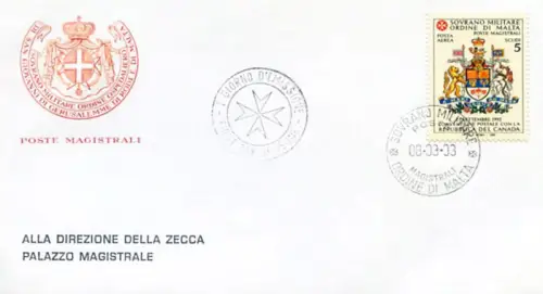 SMOM. Kanada 1993. FDC Repubblica.