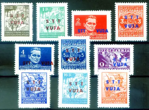 Triest Zone B. Aufgedruckt 1949.