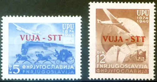 Triest Zone B. UPU 1949.