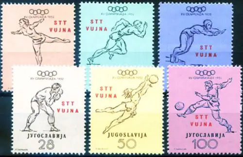 Triest Zone B. Sport. Olympische Spiele 1952.