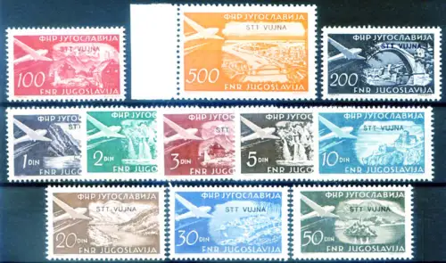 Triest Zone B. Luftpost 1954.