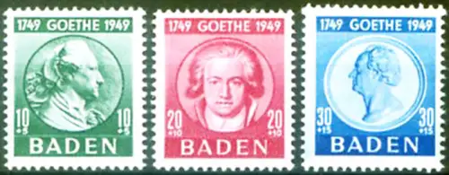 Besetzungsgebiete: Baden. J.W. von Goethe 1949.