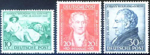 Besatzungsgebiete: Bizona. J.W. von Goethe 1949.