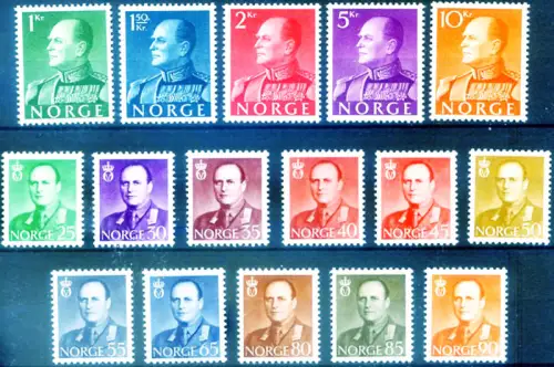 Norwegen. Definitiv. Re Olav V 1958-1960.