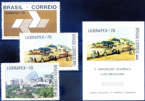 Brasilien. Philatelistische Ausstellung Lubrapex '70. Serie + Zettel.