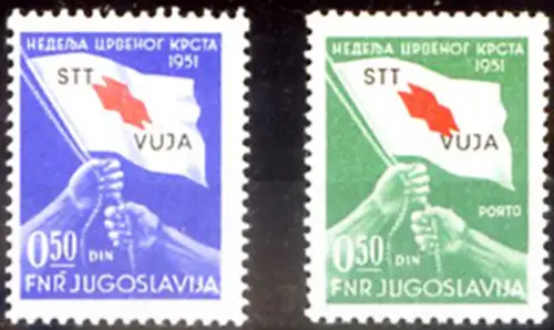 Triest Zone B. Rotes Kreuz 1951. Mit Zertifikat.