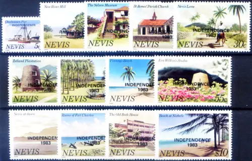 Nevis. Definitiv. Unabhängigkeit 1982-1983.