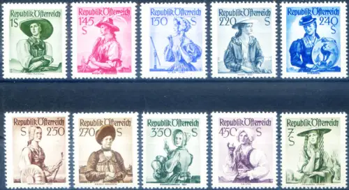 Österreich. Definitiv. Trachten 1951-1952.