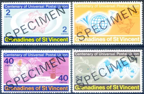 Grenadinen. UPU 1974, aufdrucktes Exemplar.