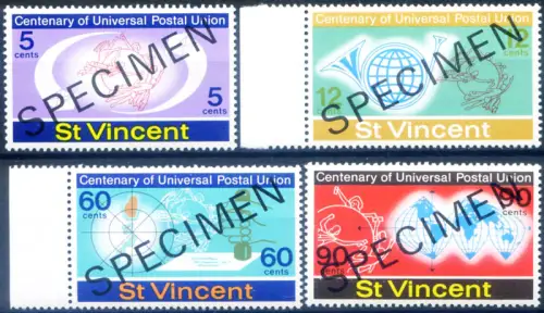 S. Vincent. UPU 1974, aufdrucktes Exemplar.