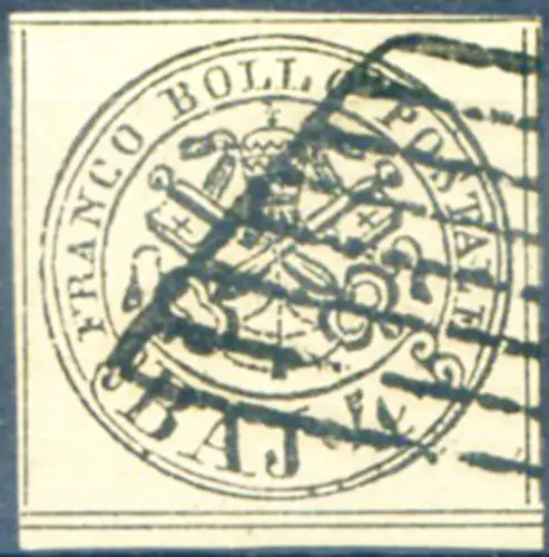 Kirchenstaat. Wappen 4 b. 1852. Gebraucht. Signatur Guido Oliva.